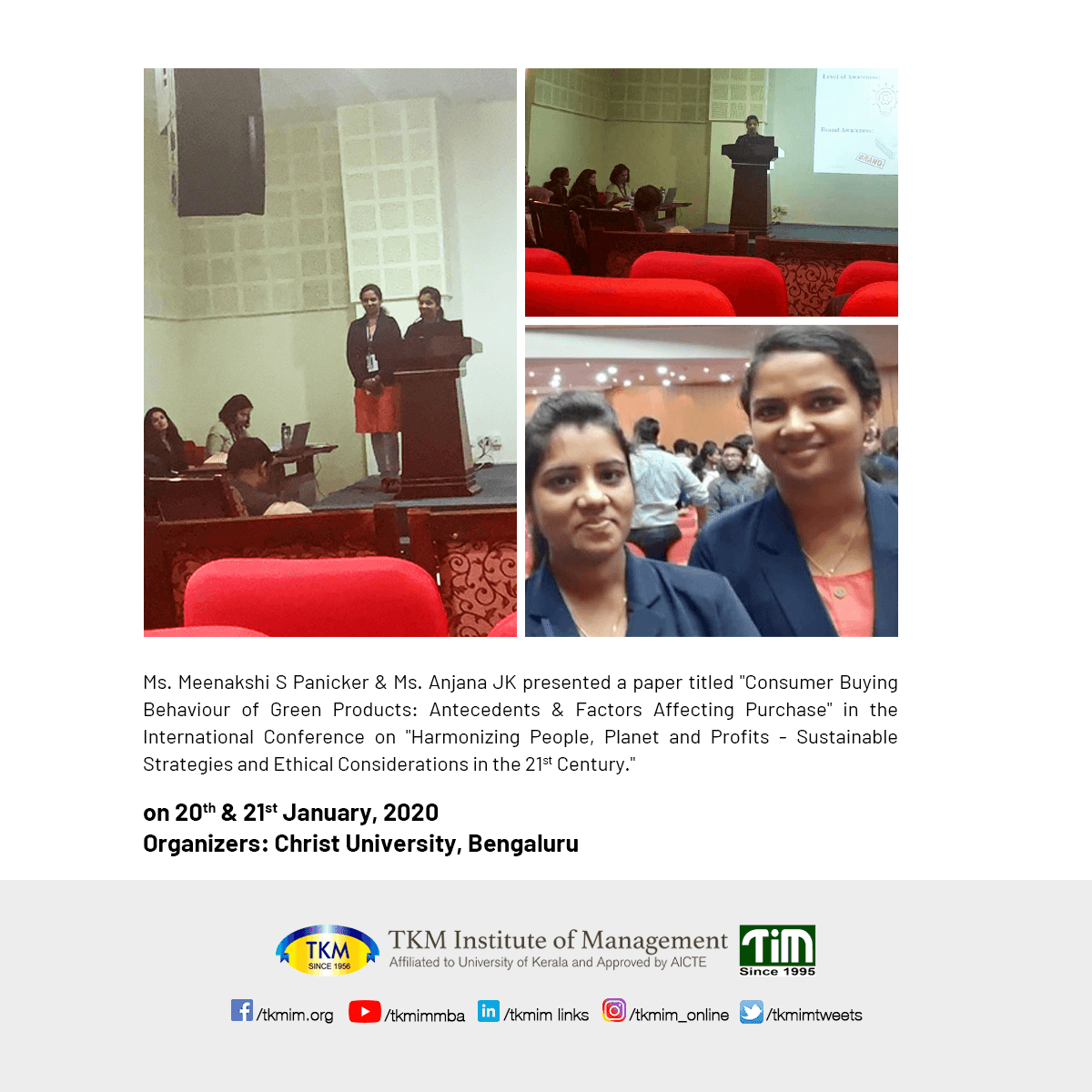 The International Conference On "Harmonizing People, Planet And Profits - Sustainable Strategies And Ethical Considerations In The 21st Century"